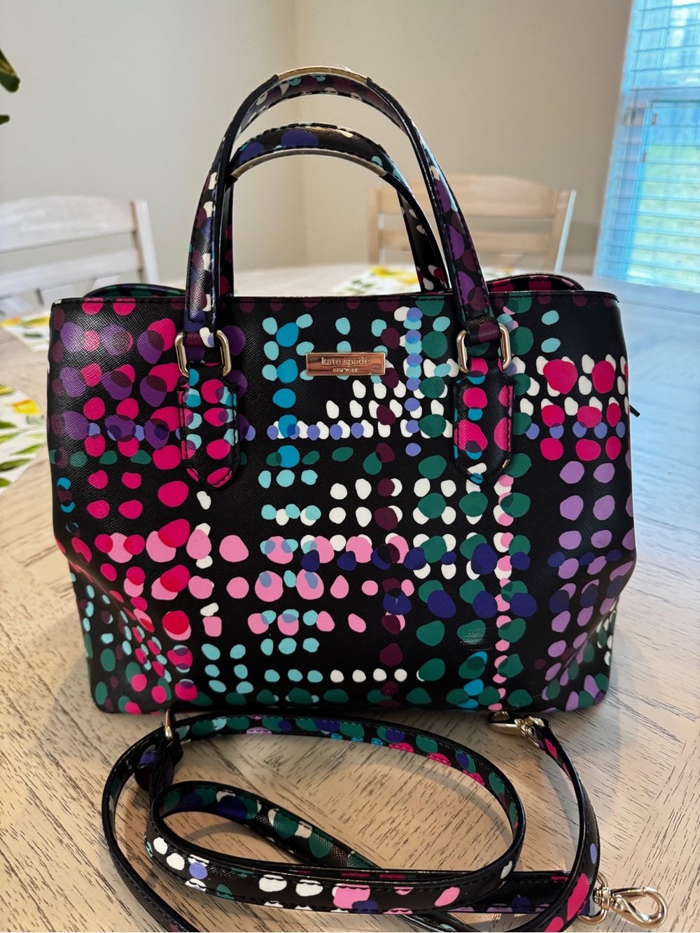 Kate Spade New York Confetti Dot Satchel Crossbody Bag - Picture 3 of 16